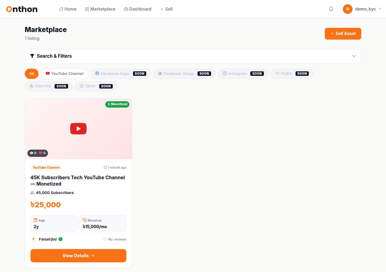 Marketplace browse