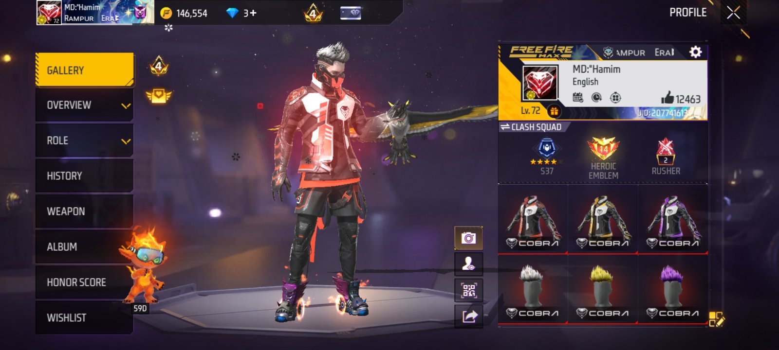 5 years old Free fire id