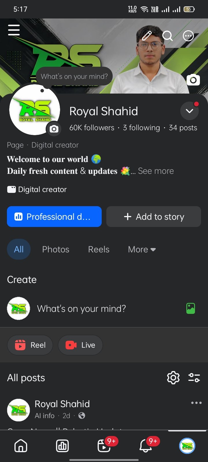Facebook page -60K+ Followers