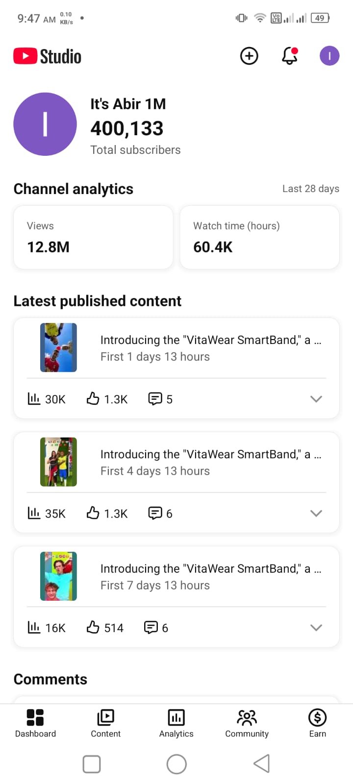 Youtube Channel - 400k Subs - running channel ✅