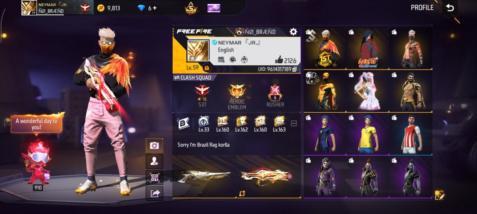Free Fire account Sell Prime Level 5
