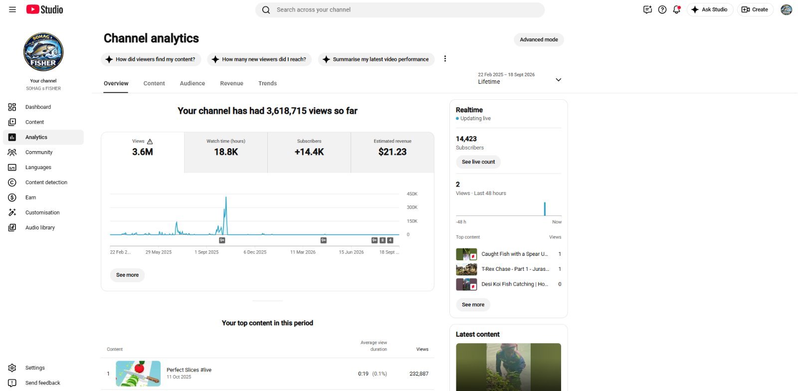 14.4K Subscribers YouTube Channel for Sale | Monetized | Vlog/Lifestyle
