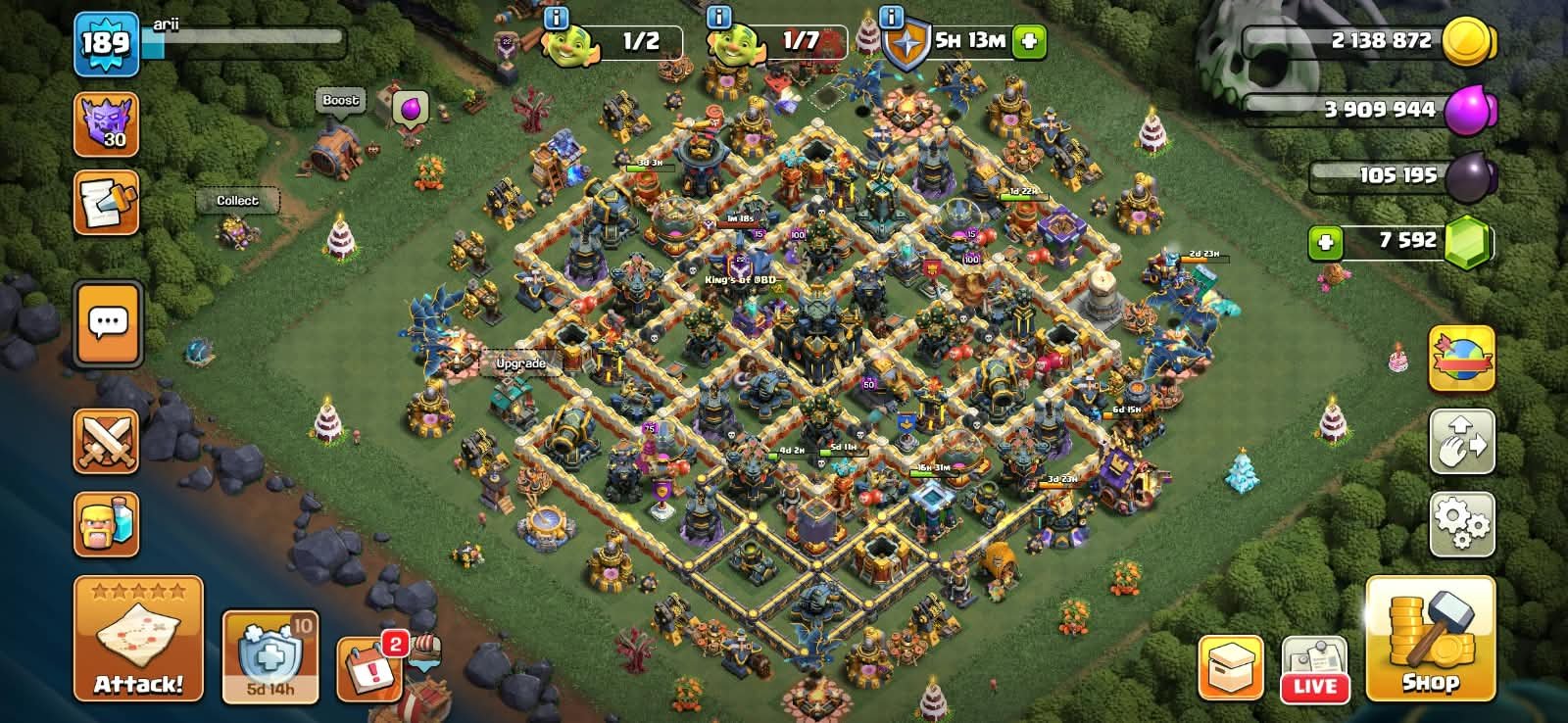 TH17 Near Max | Max Defenses | Heroes Max