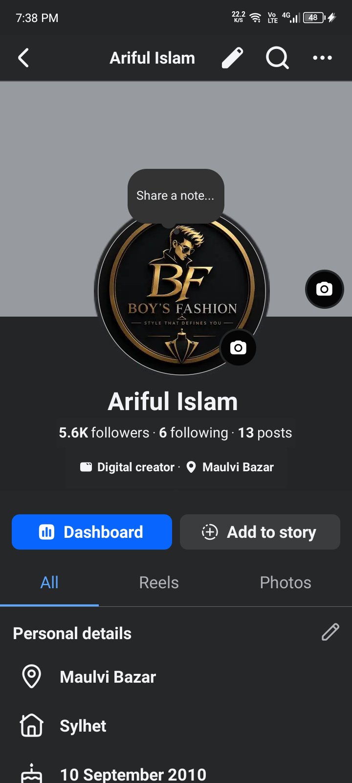 Facebook account