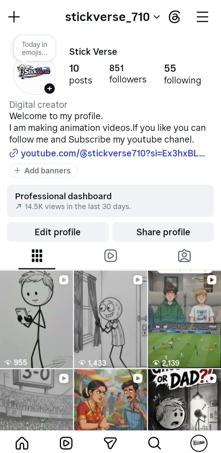 Instagram organic account.