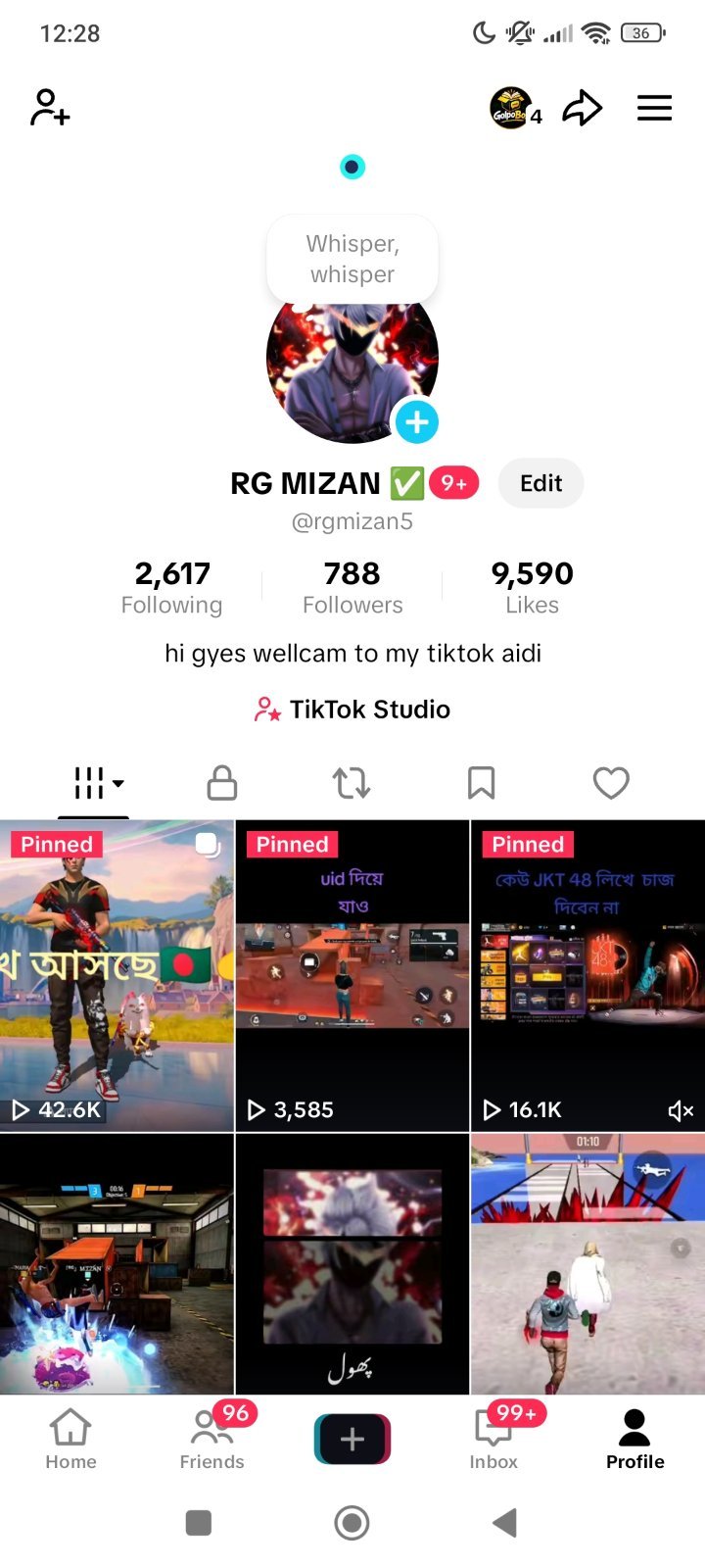 788 follower running  Tik Tok channel 150৳💸 📢