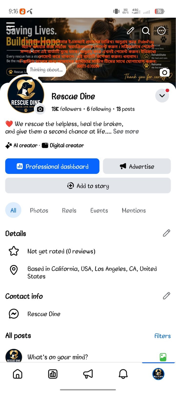 Monitaization page 13k followers,USA adiance