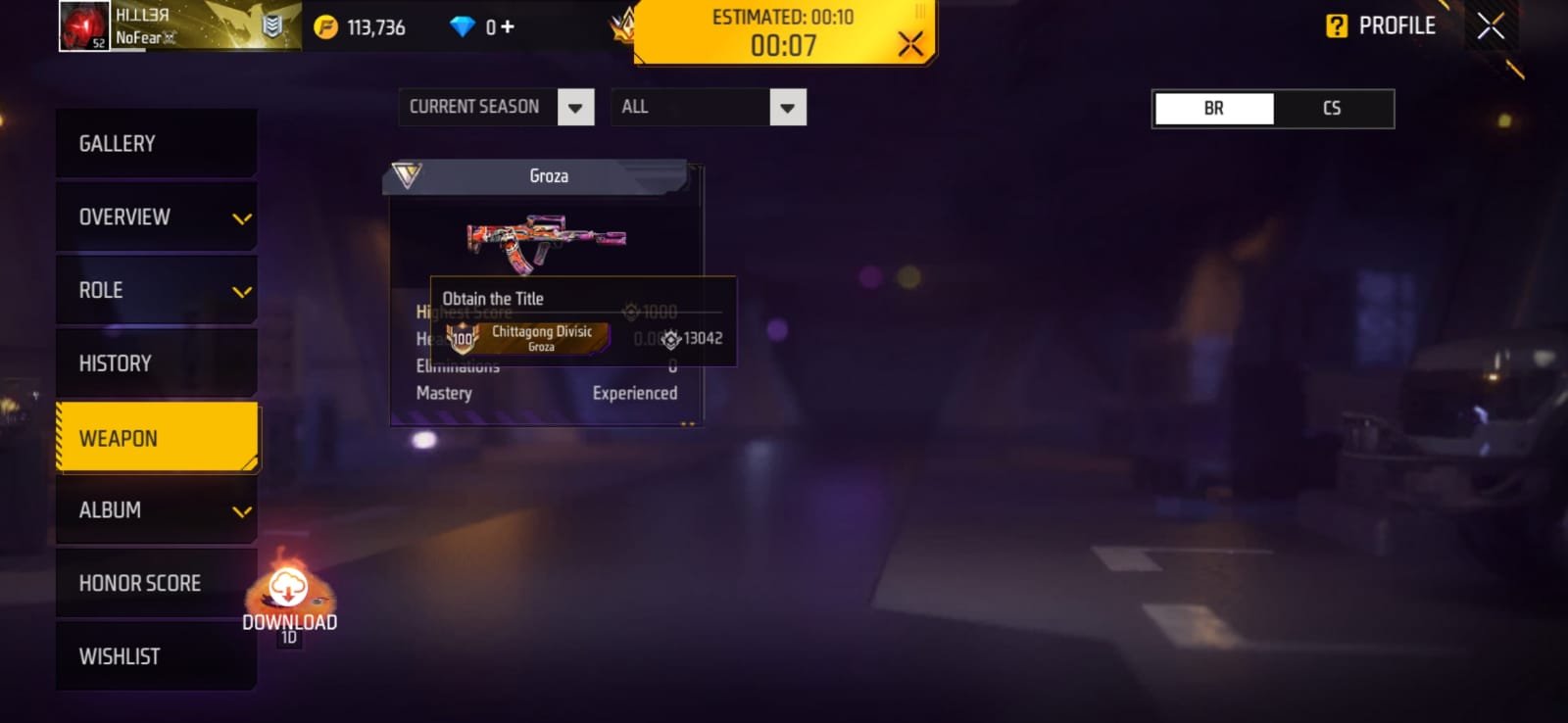 Free Fire ID- Level-52, 6 Years+old ID, Email ID