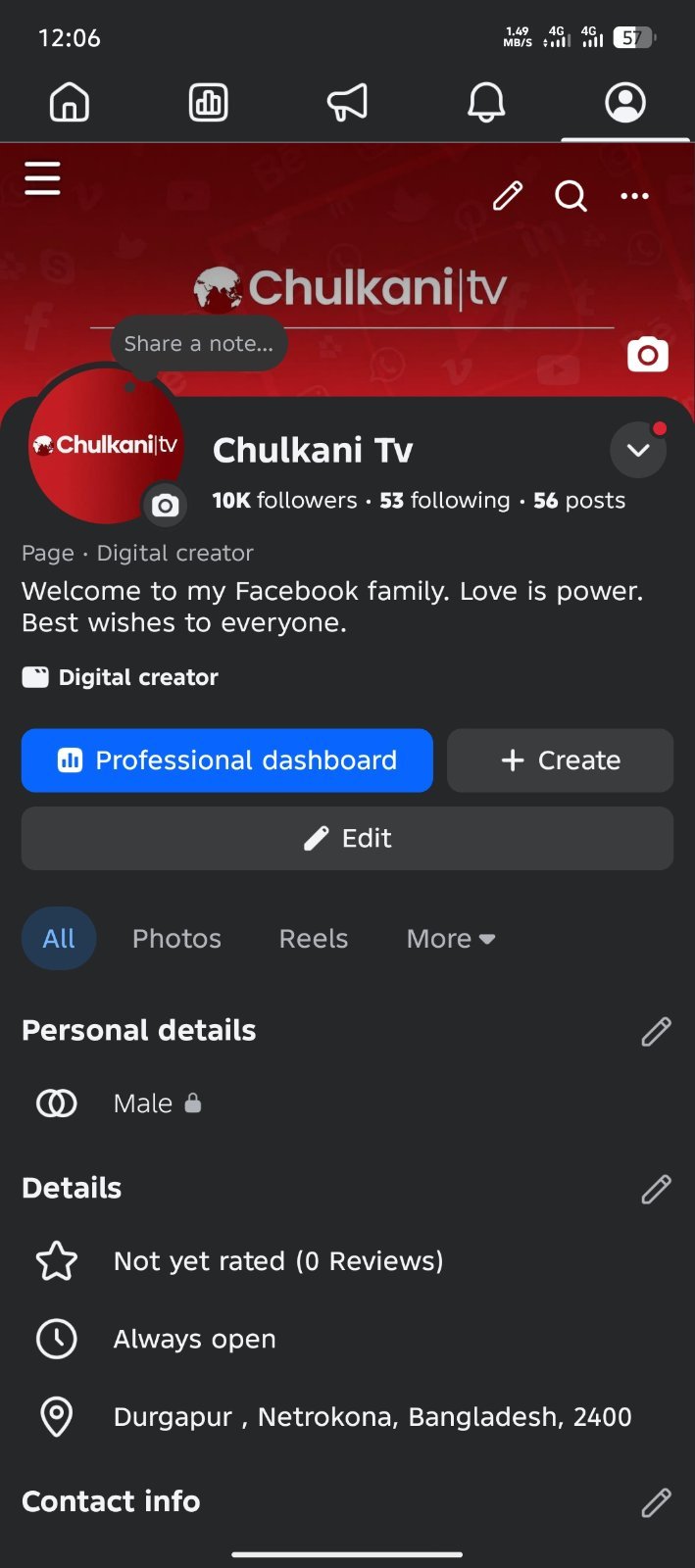Facebook page 10.7k followers