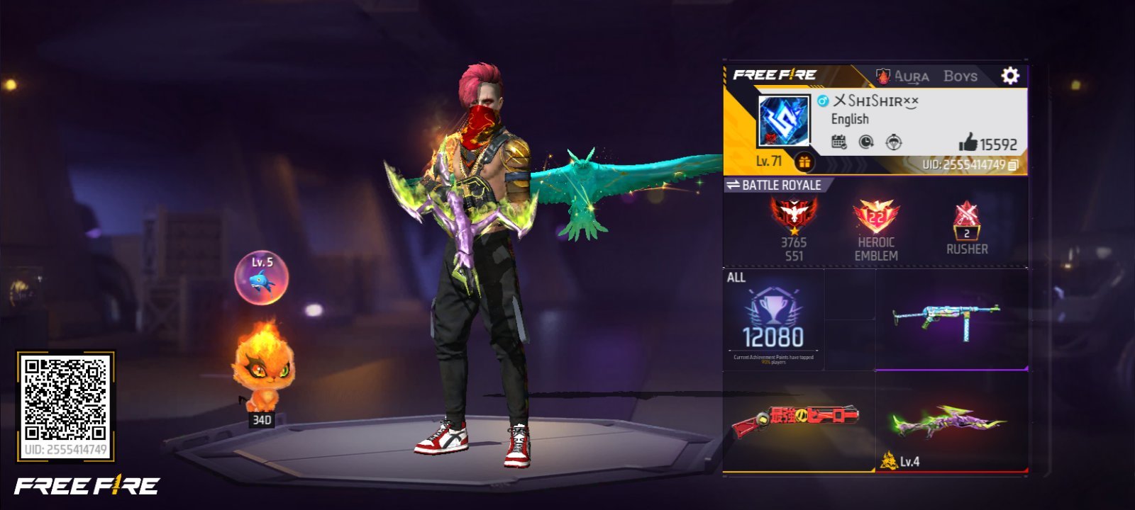 71 level Free fire Id.