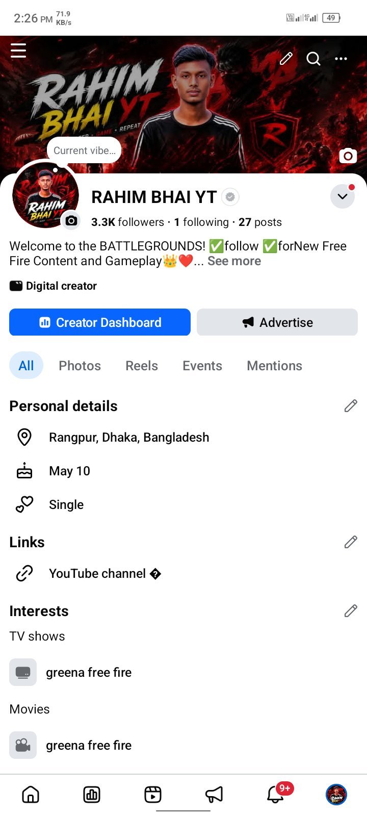 3.4k follow only 26 days