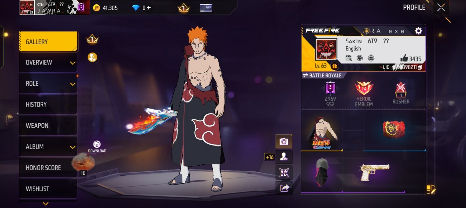 Free Fire account sell