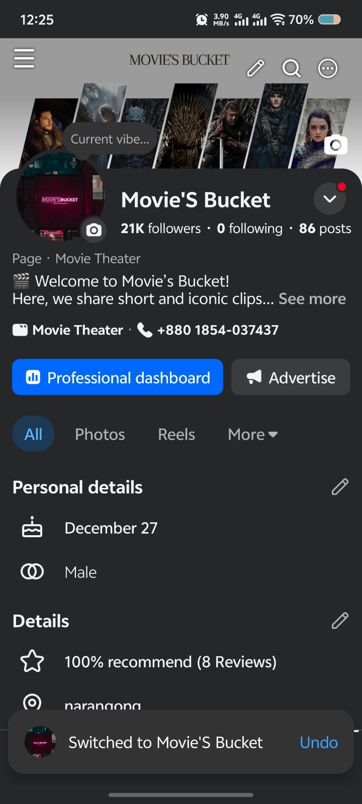 movie's bucks. usa fan Base Facebook page