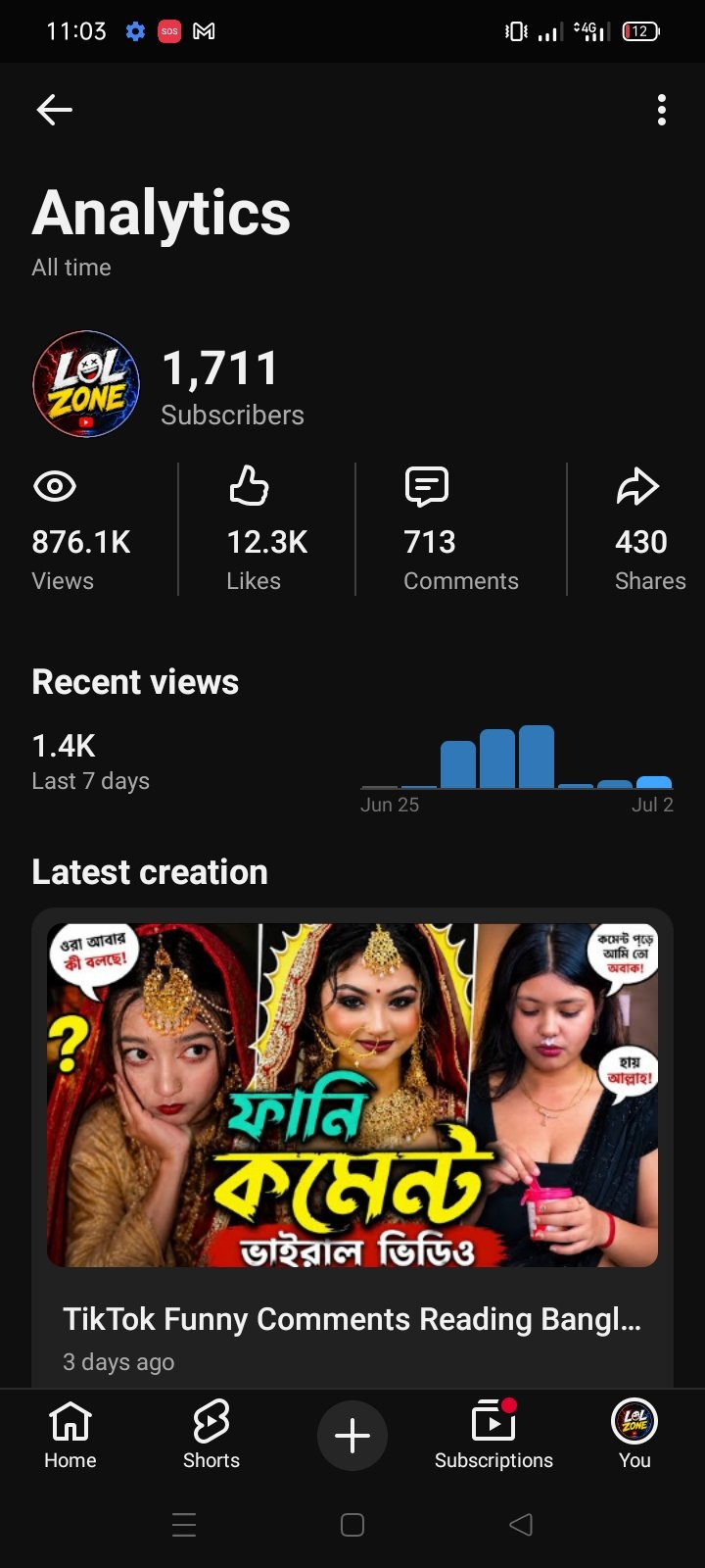 রানিং ইউটিউব চ্যানেল বিক্রি করা হবে। ফুল ফ্রেশ, কোন প্রবলেম নাই।