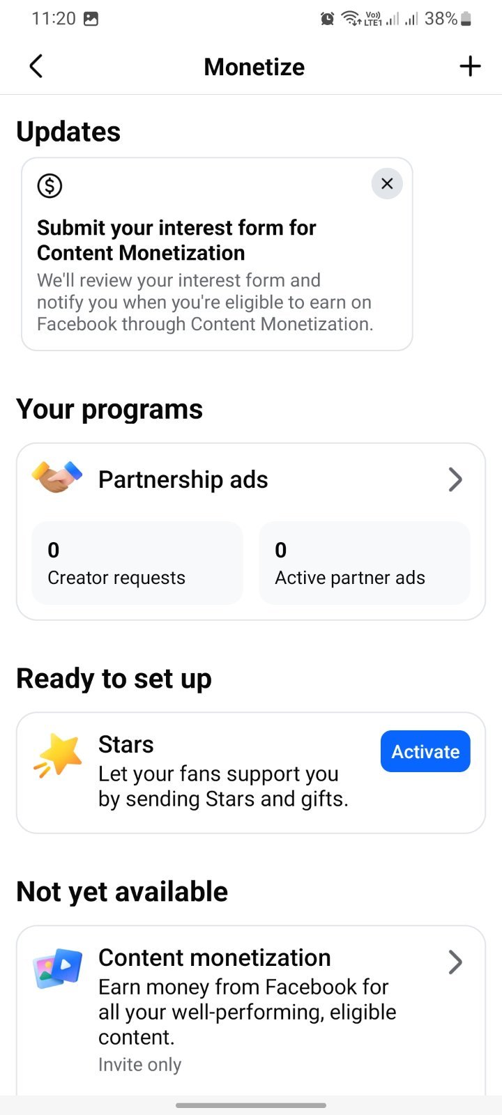 Content Monetization Appell Page