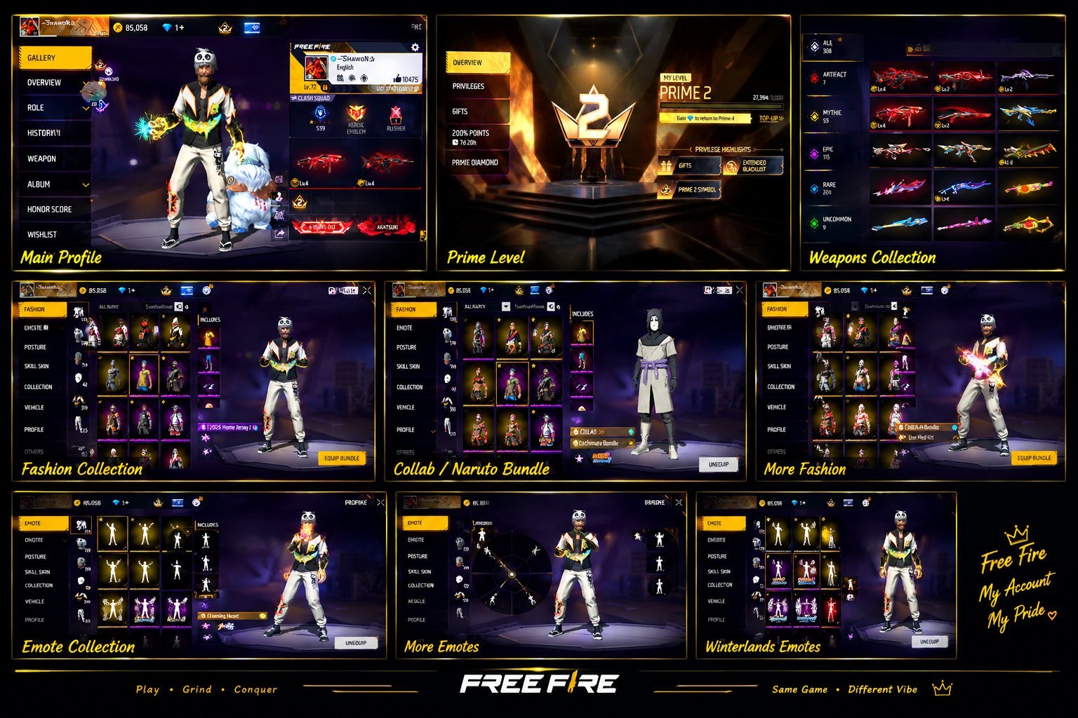 Selling emergency free fire ID Prime level 2