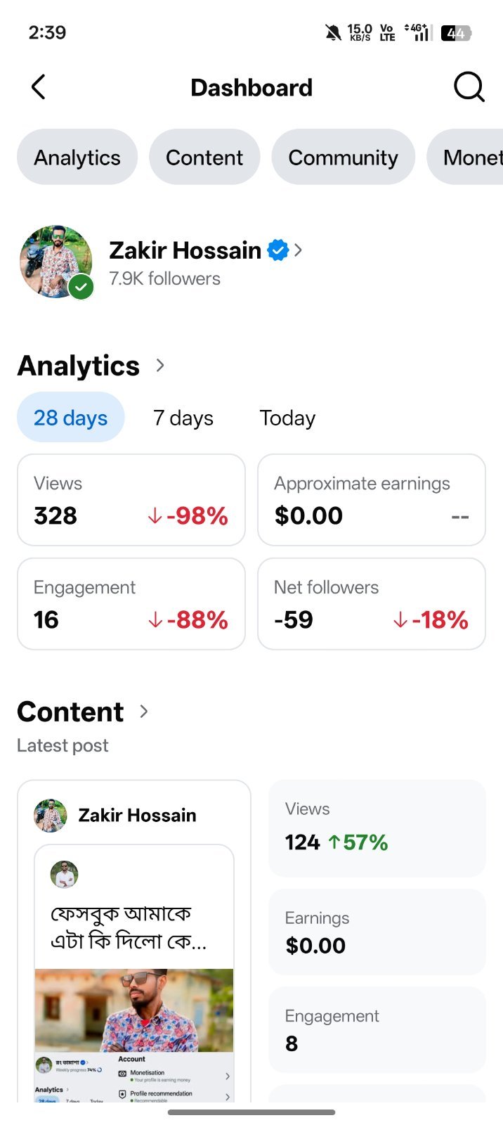 Content Monetize Profile