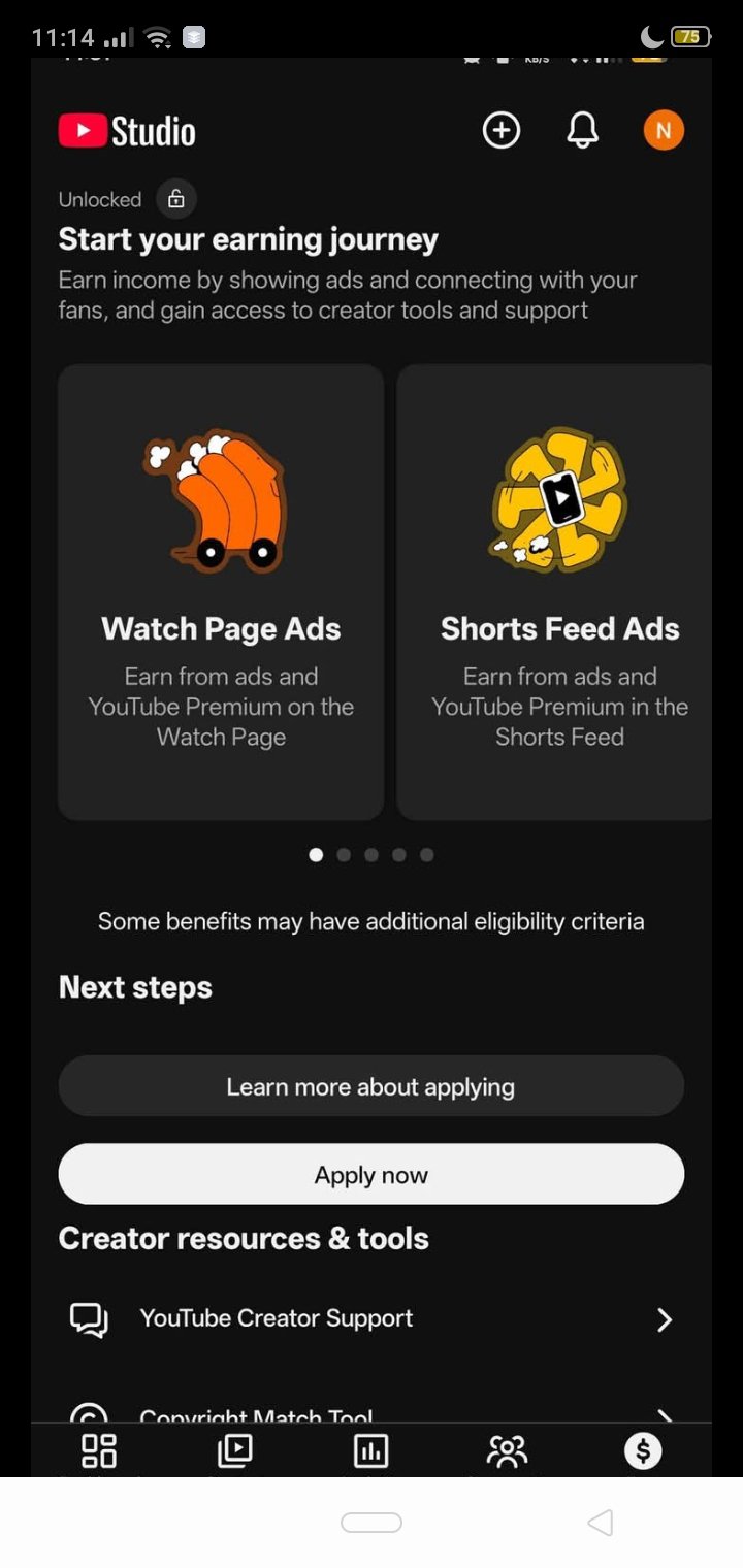 1250 Subscribers Watchtime complete Apply button asca. Half Monityzation on