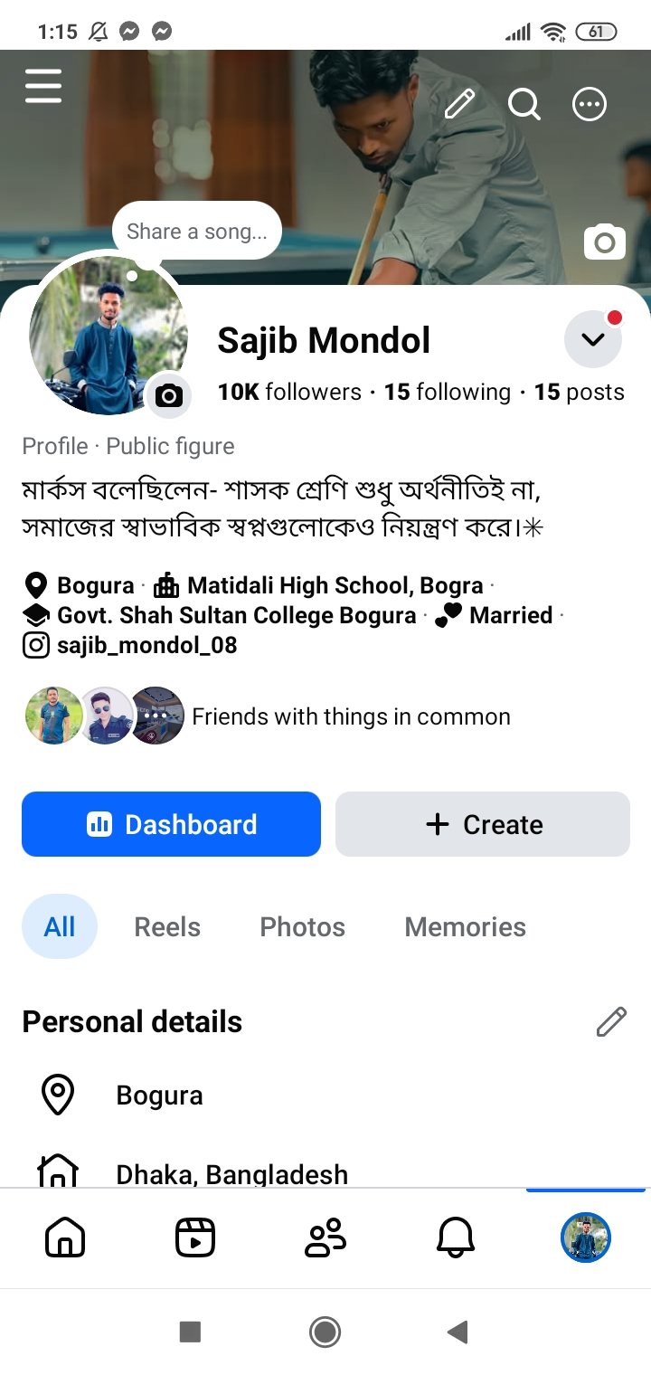 Facebook Parsonal Profail Page. 10K Follower