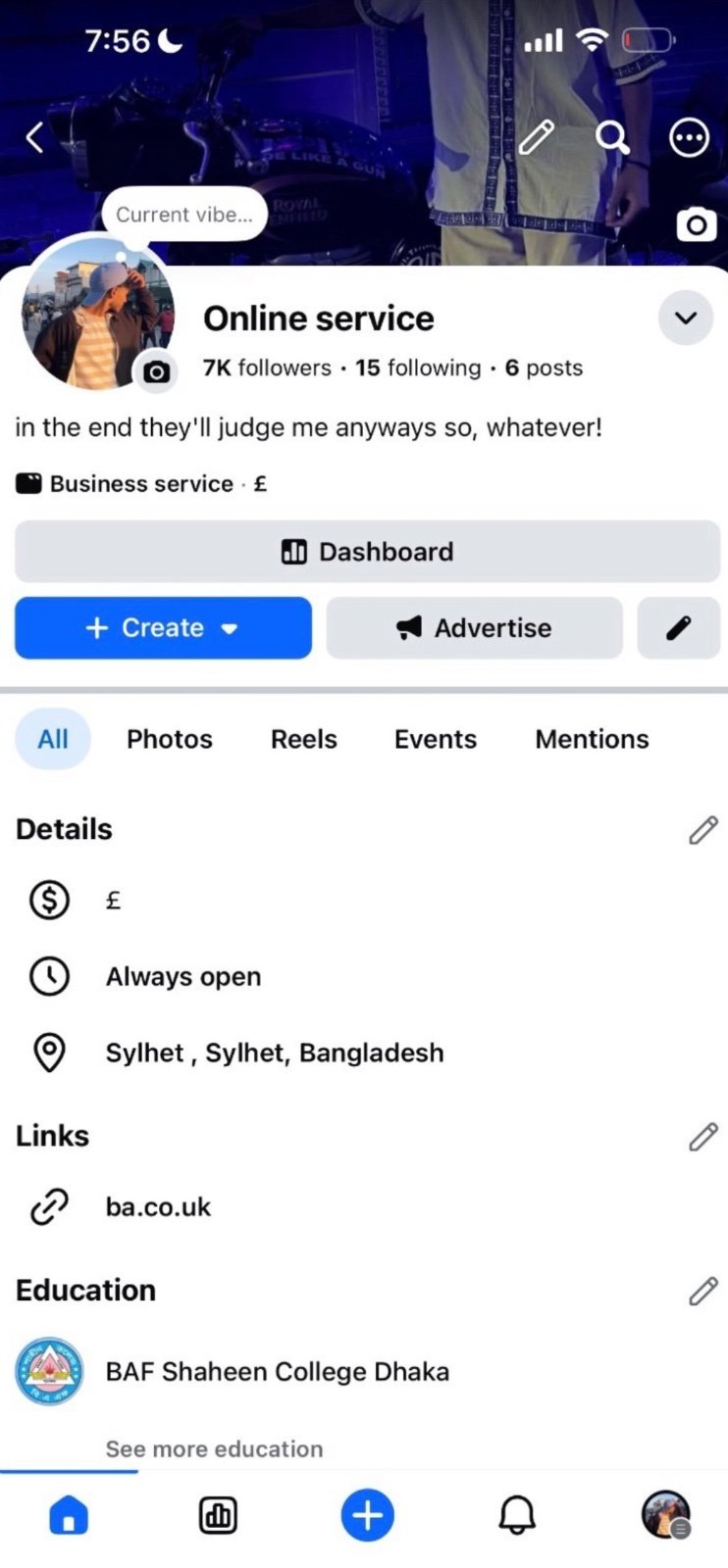 Facebook page