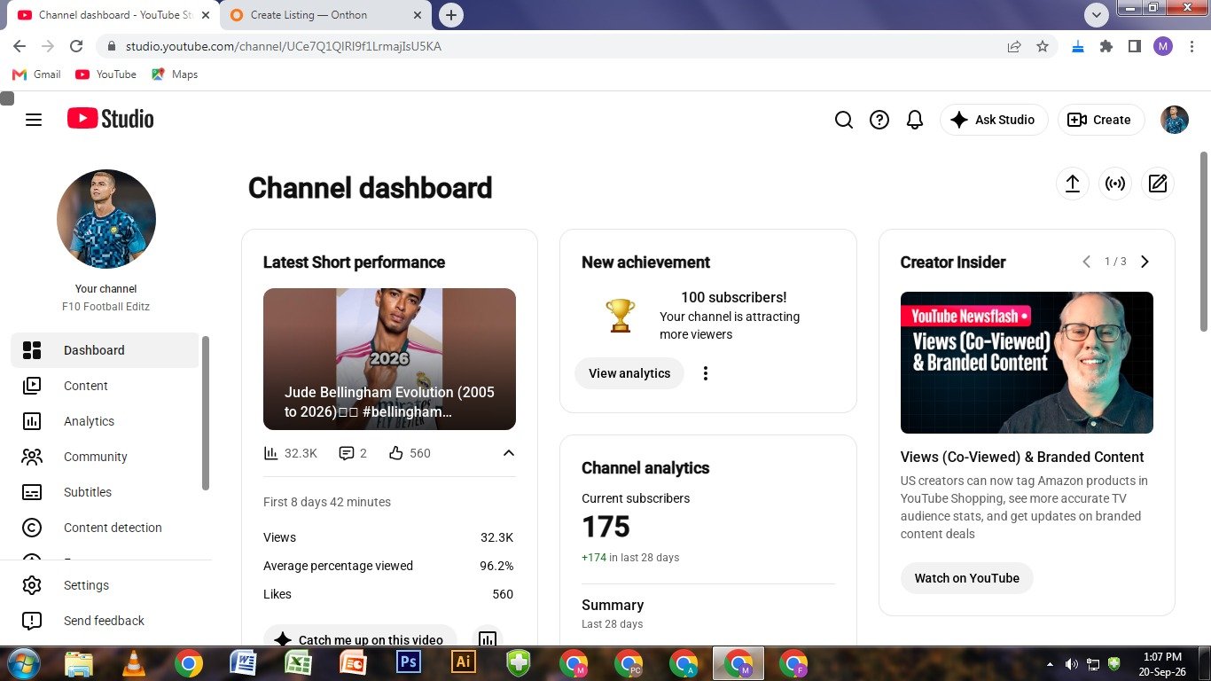একটি ফ্রেশ ইউটিউব চ্যানেল 170+ ‍সাবস্ক্রাইবার আছে কিন্তু একটু ডাউন আছে বর্তমানে