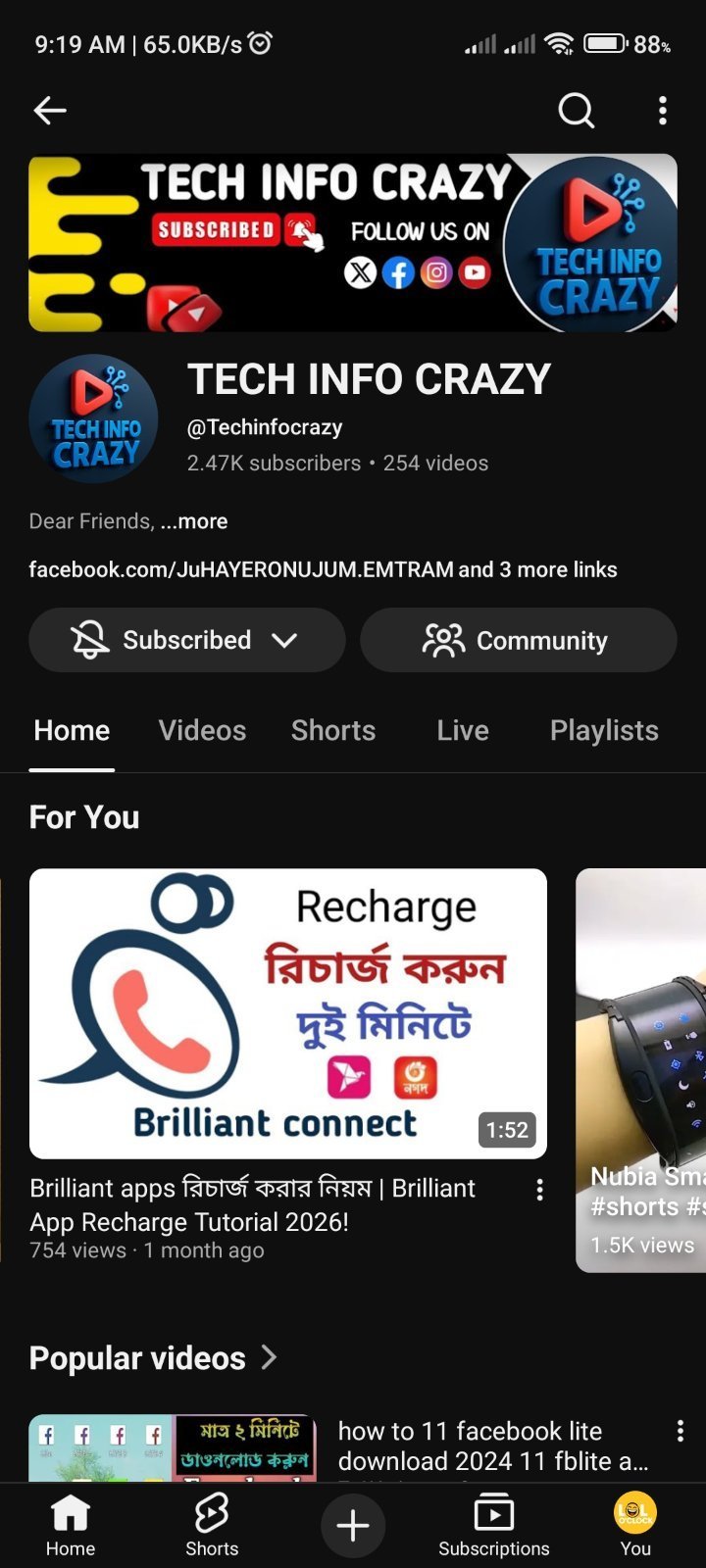 2,470 Subscribers YouTube Channel for Sale in Bangladesh