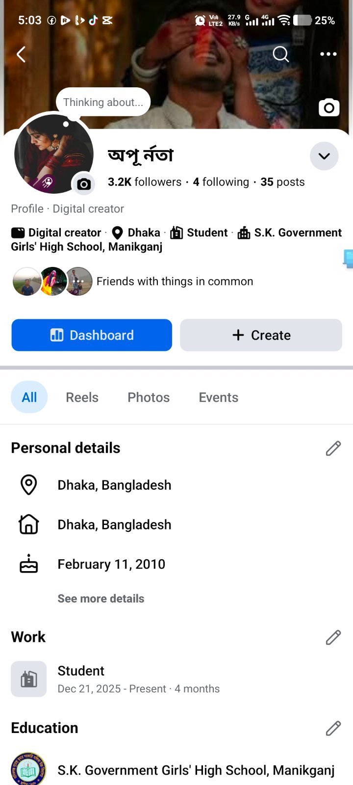 Facebook profile