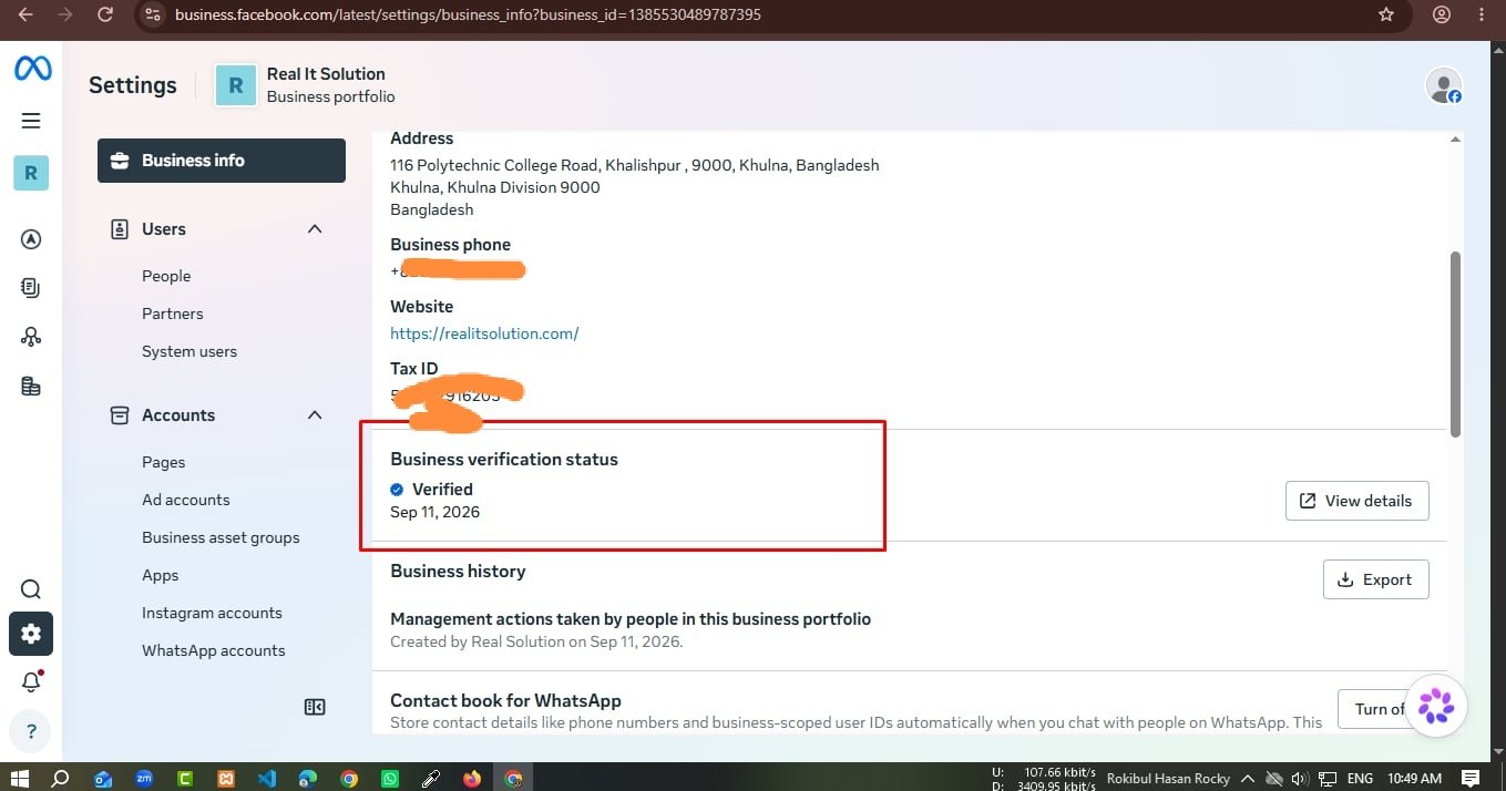 🔥 Meta Business Portfolio Verified | Real It Solution | $50 Description Meta Bu