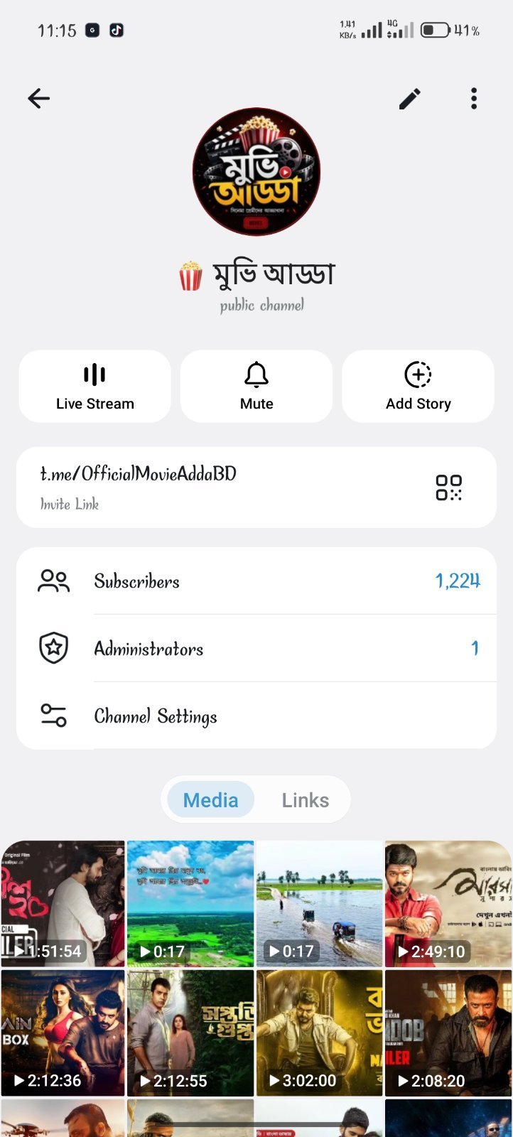 Telegram Movie Channel — 1.2K Subscribers