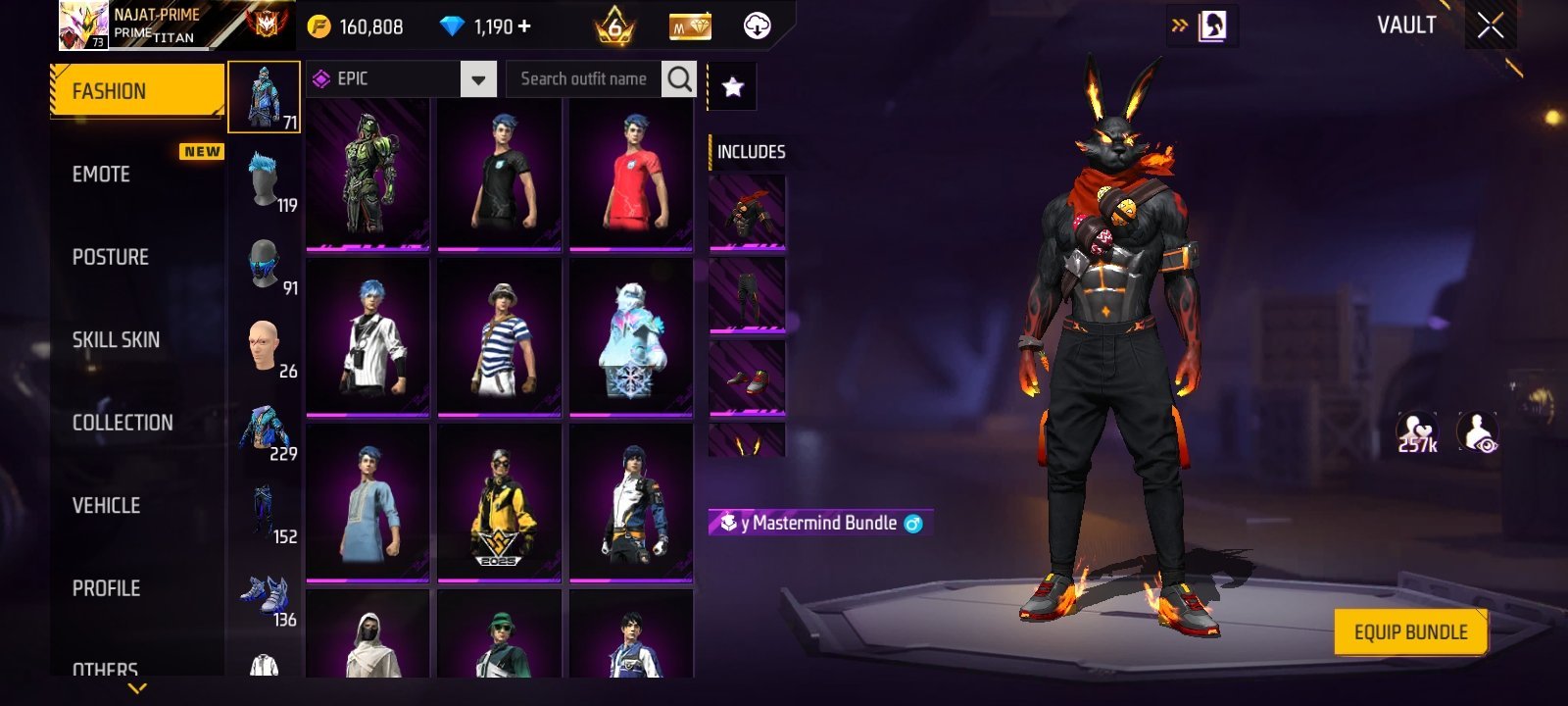 Free Fire ID for Sale - Level 73