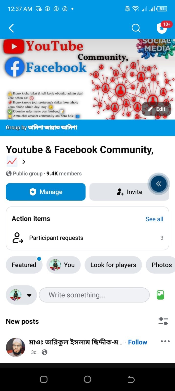 Yt-Fb community