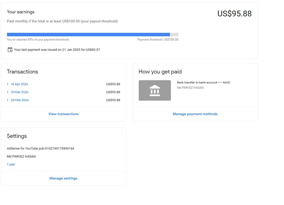 ✅Google AdSense Account Sale| $95 Balance | 10+ Payments Received• Age: 6+ Years