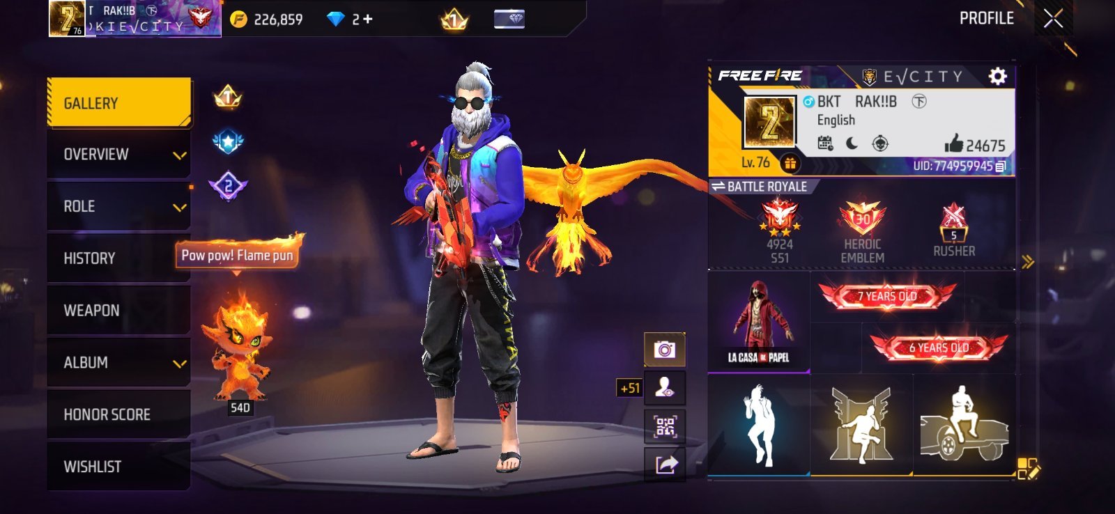 Free Fire Season 2 ID || OP Old Collection