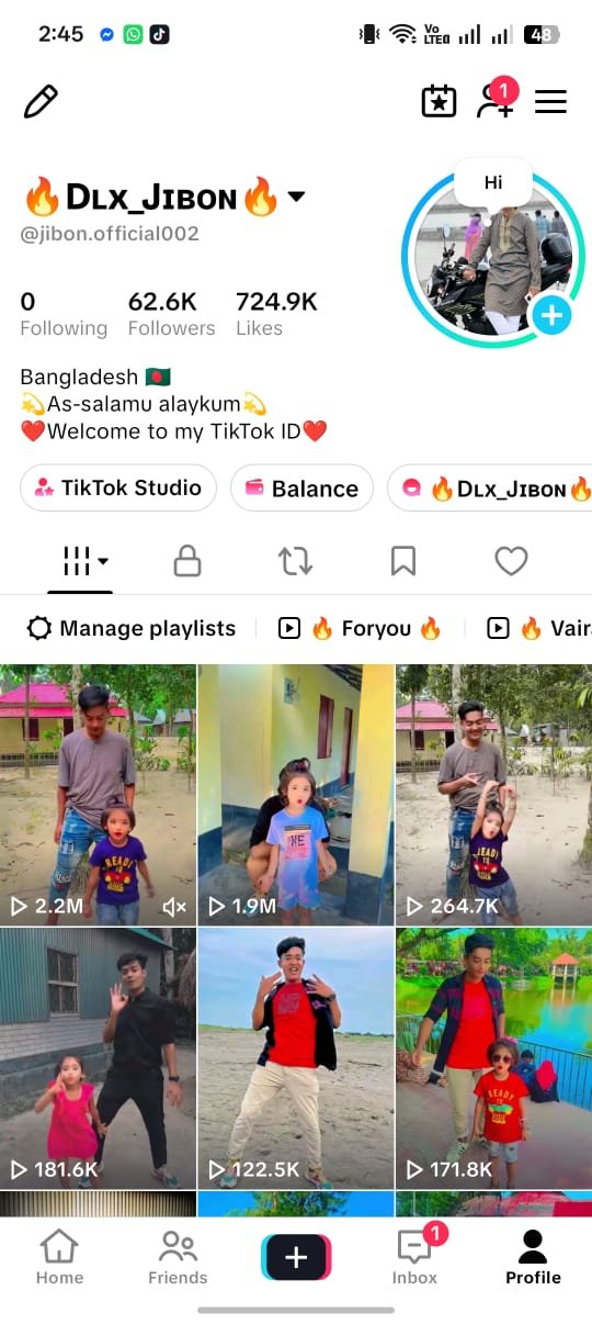 Tiktok-62000 Followers,DLX JIBON