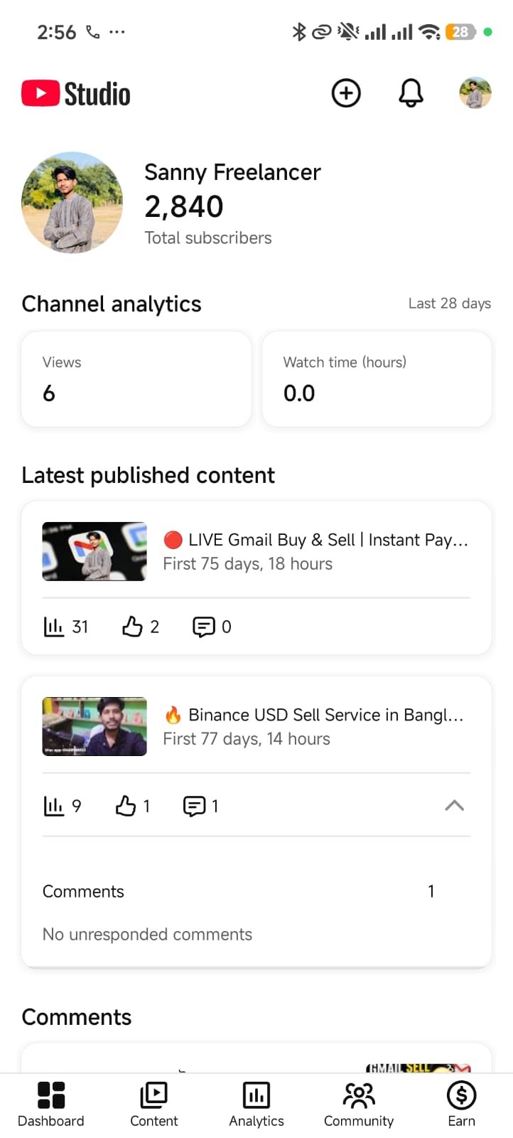 2.8K Sub চ্যানেলটি সেল করা হবে চ্যানেল রানিং আছে✅