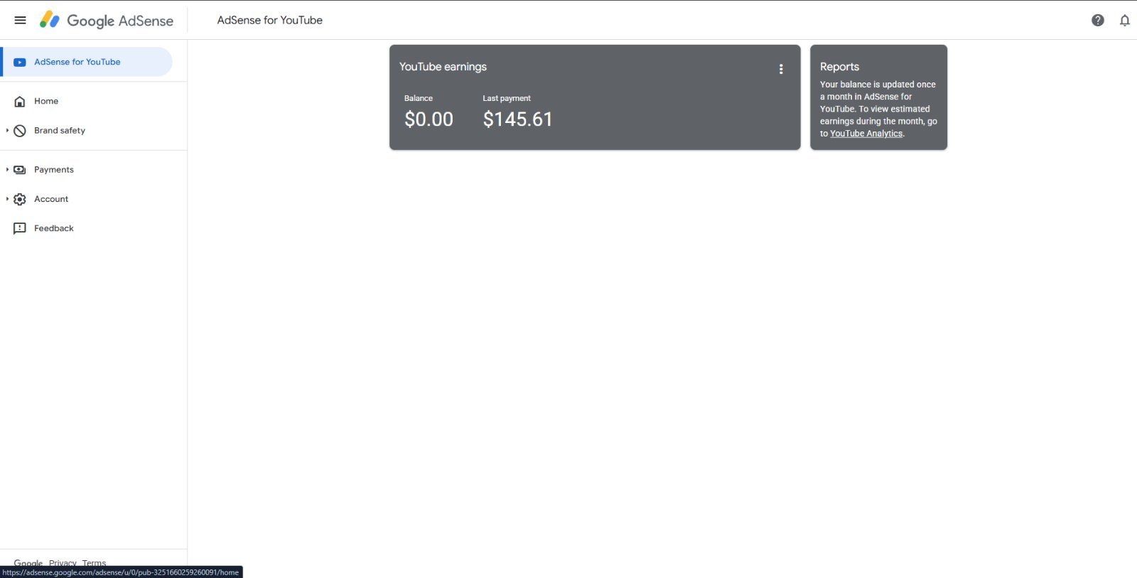 Google Adsense YouTube Account