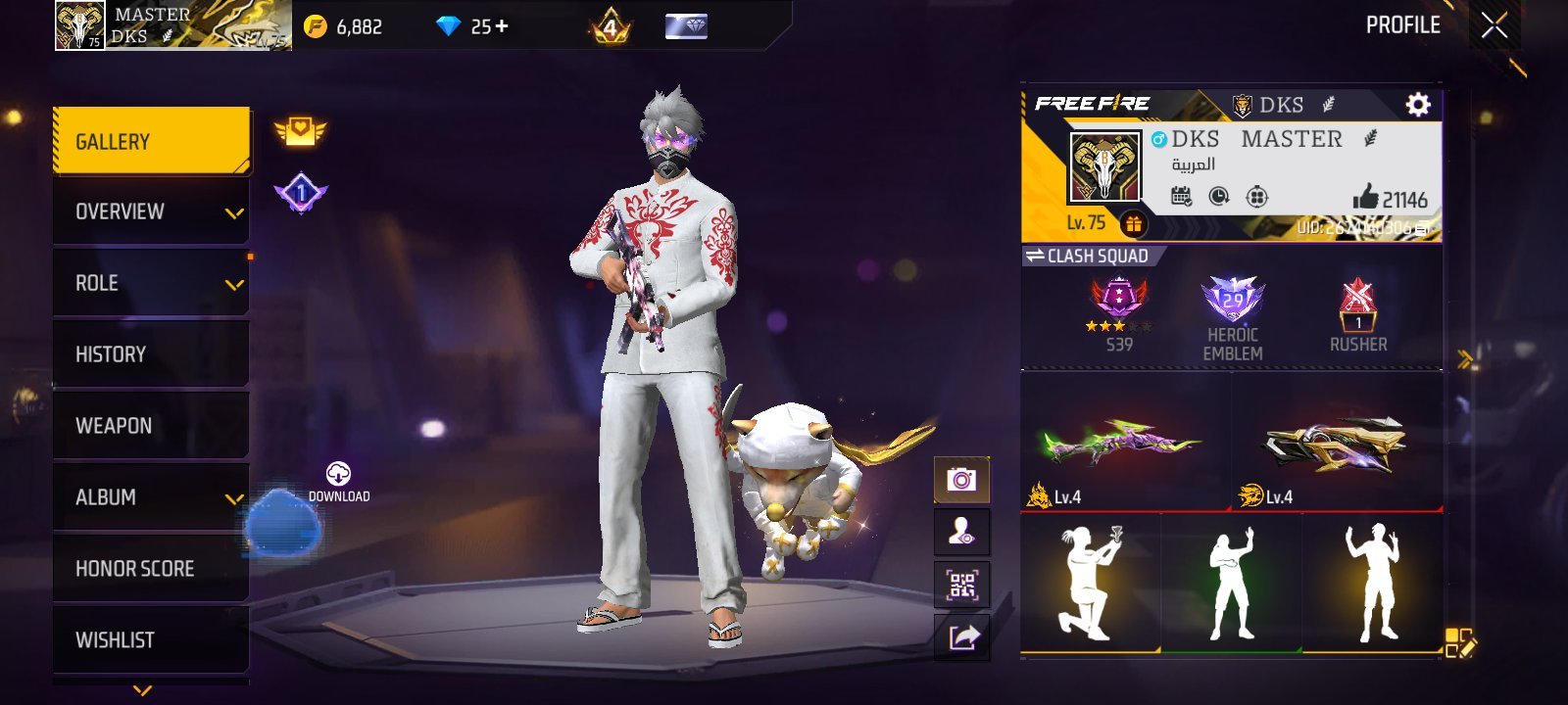 75 Level + 8 Evo gun + prime Level 4 + old collection