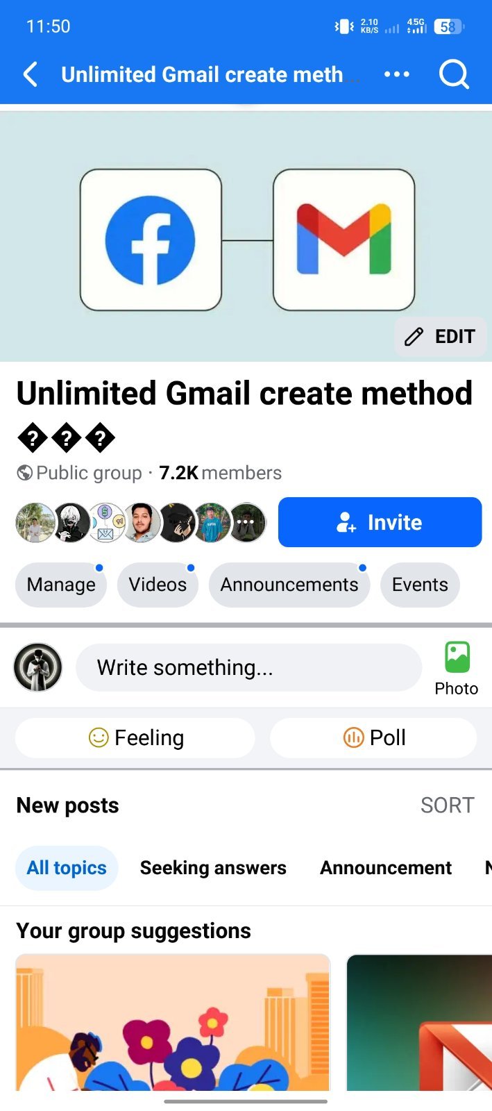 Facebook group 7.2K Members