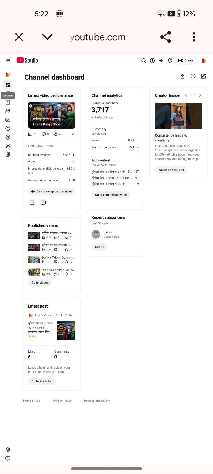 YouTube Channel | 3700K Subscribers