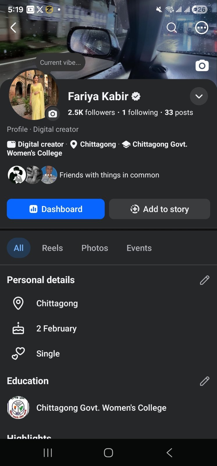 Facebook Professional Account|| 2.5 K Follower ||