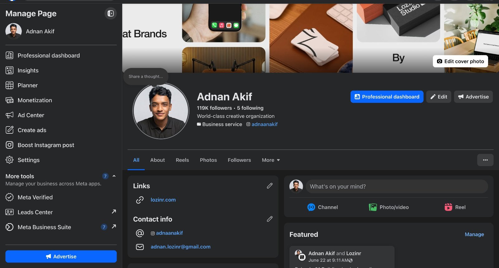 Facebook Page 119K Followers