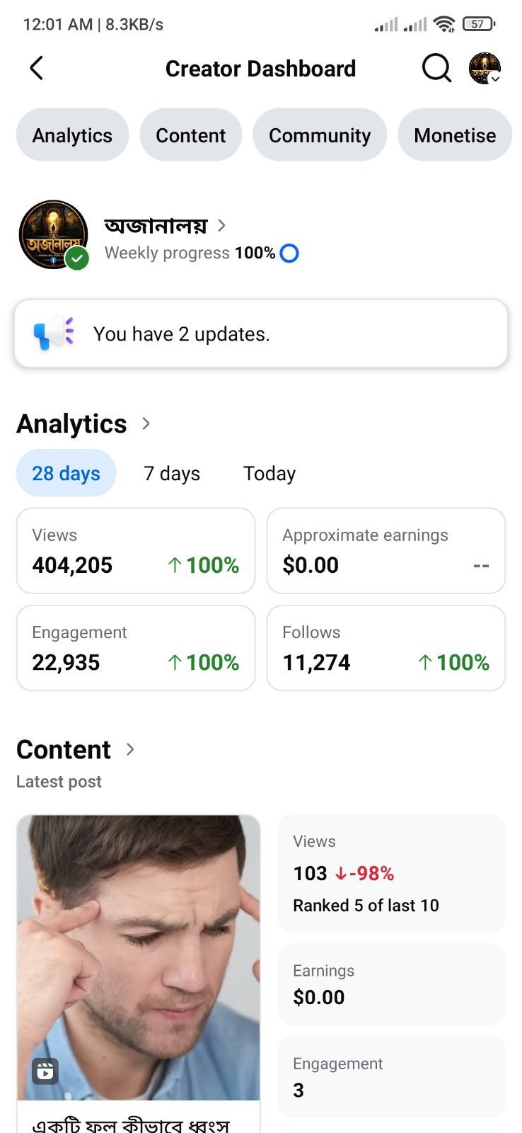 11k follower organic channel sell dibo