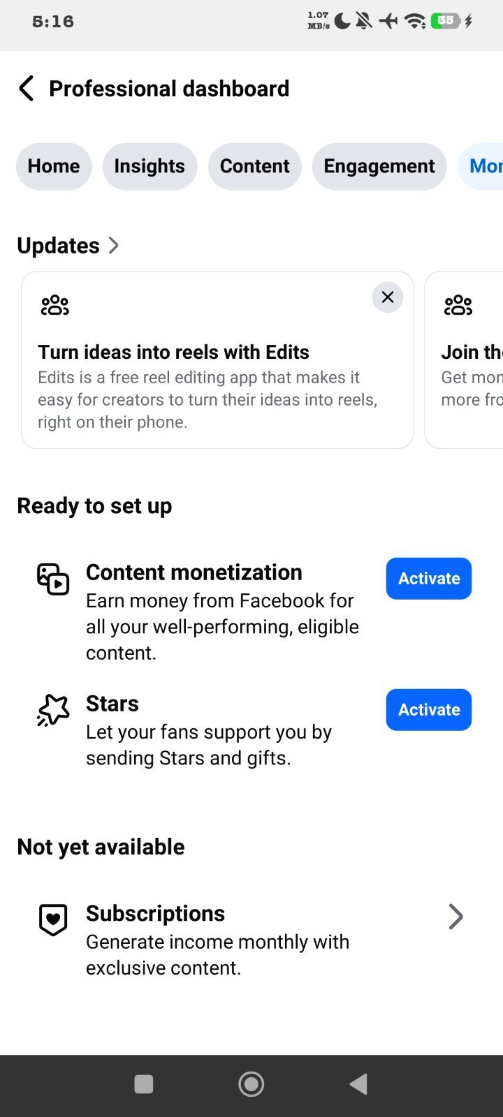Content Monetization Stars: সেটআপ All okay