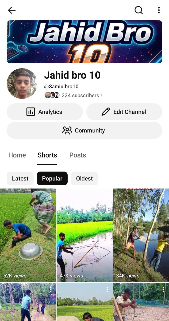 334 subscriber All view 324k.