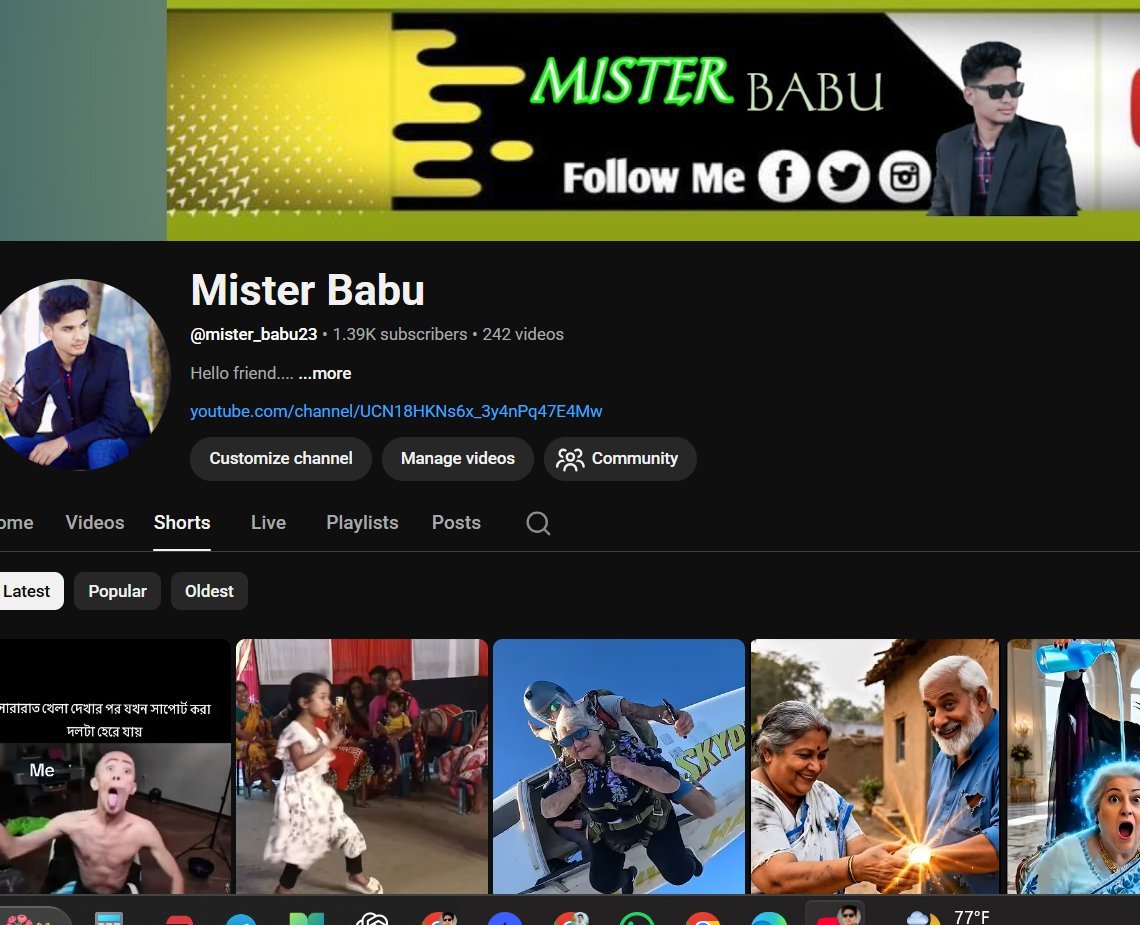1.4k non monitize channal vlog