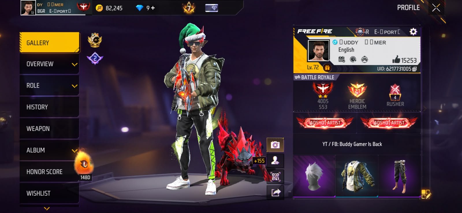 MAL FREE FIRE ID FOR SELL