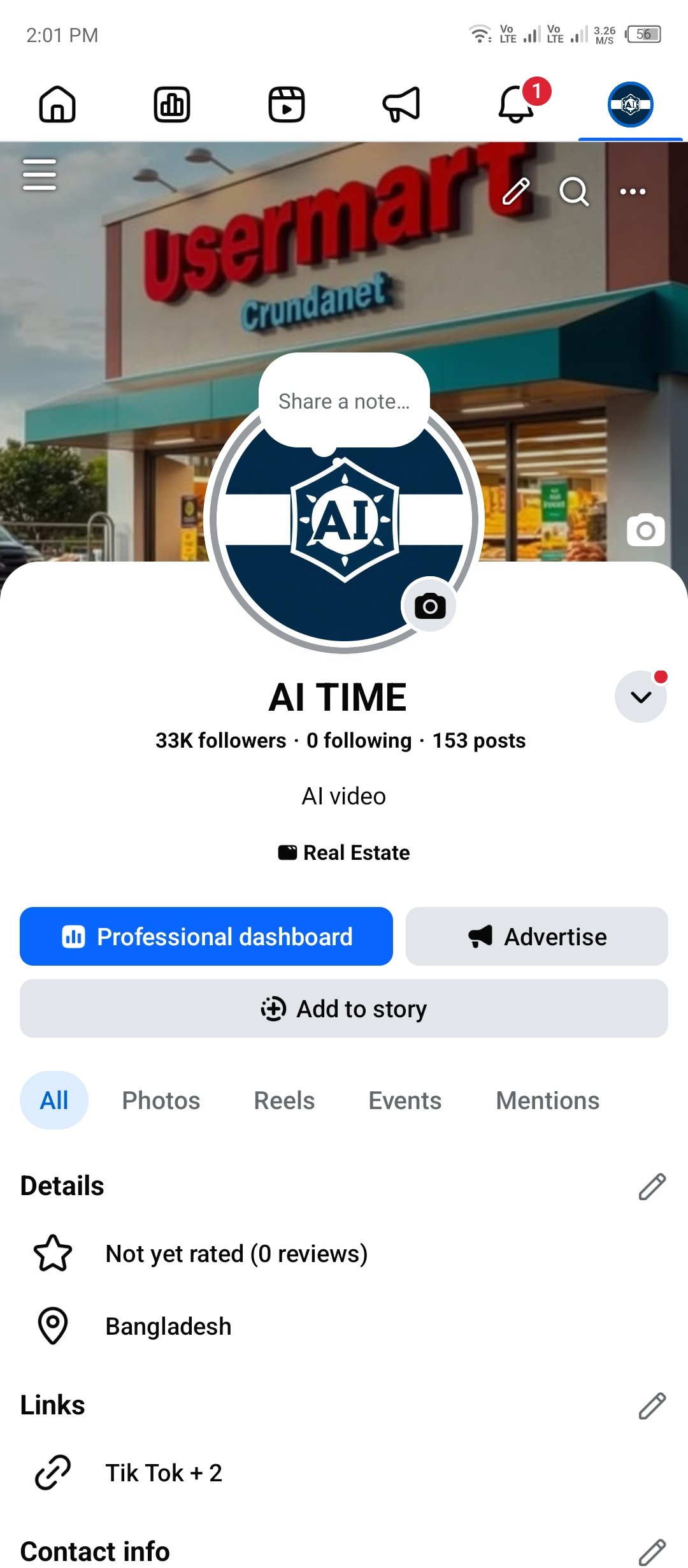 monnetized  Facebook page