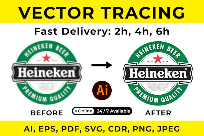 I will do professional vector tracing, logo vectorization, and redraw manually