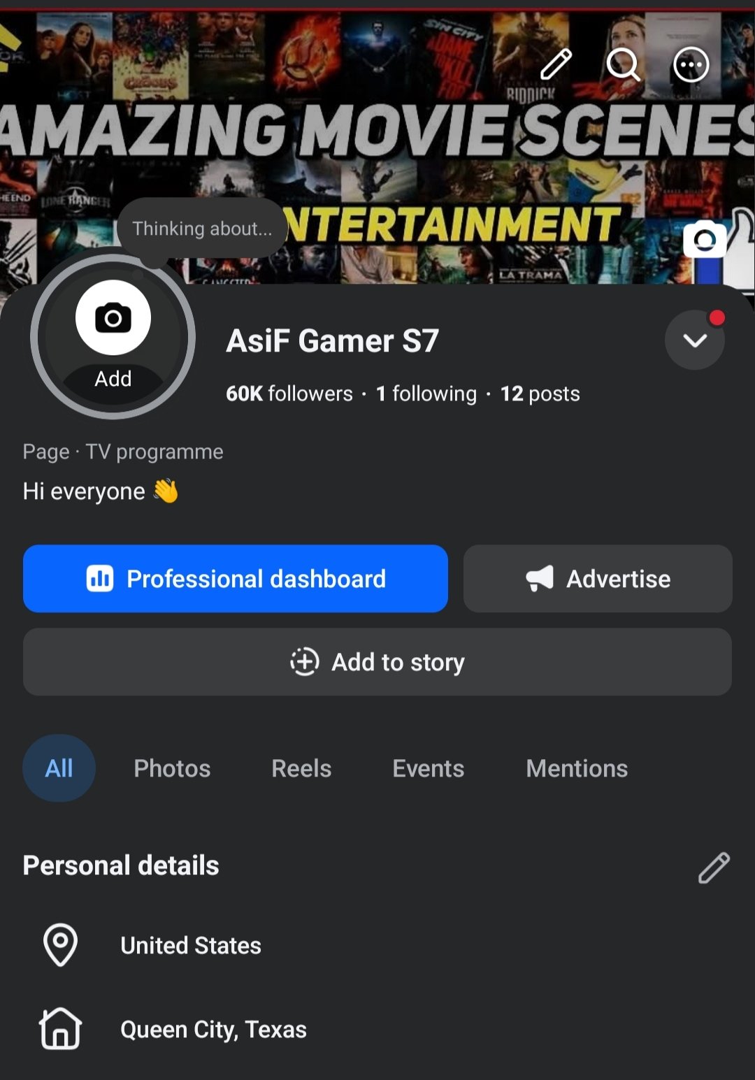 60k Followers Page sell