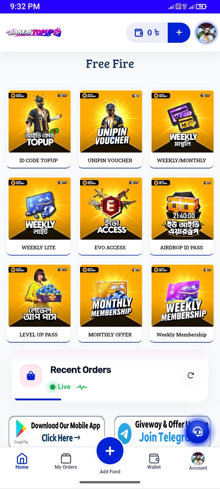 Premium TOPUP WEBSITE